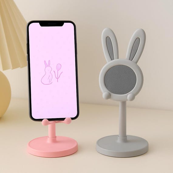 Cute Rabbit Phone Stand Kawaii Adjustable Desk Phone Holder