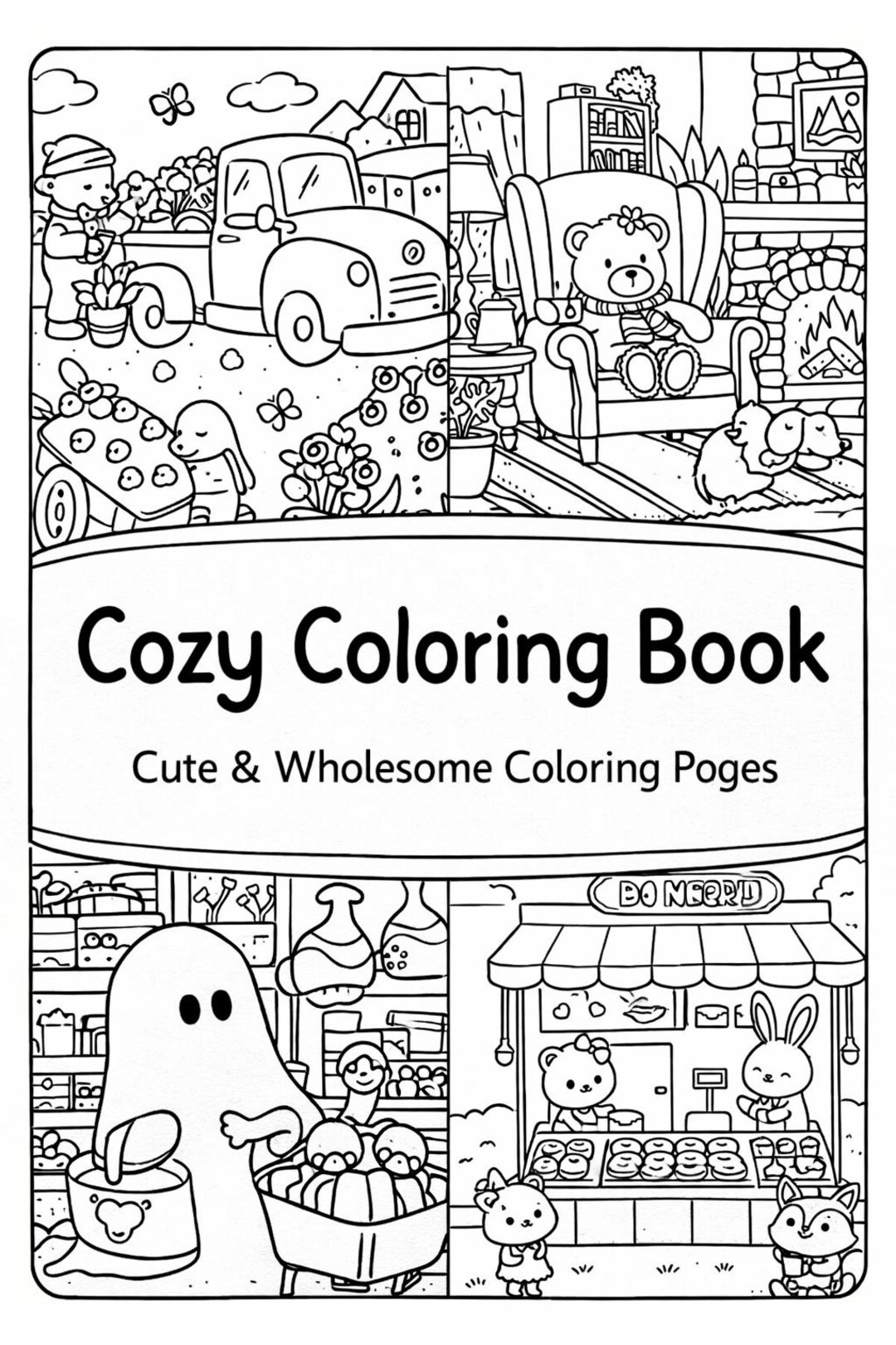 Cozy Coloring Book 155 Pages printable PDF Etsy