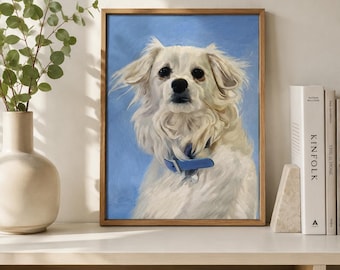 Custom Pet Portrait Oil Painting from Photo, Hand Painted Canvas, Original Memorial Gift
