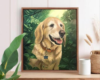 Custom Pet Portrait Oil Painting on Canvas, Hand-Painted Memorial Gift, Animal Artwork