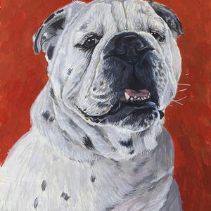 Custom Pet Portrait Oil Painting on Canvas: Hand-Painted Memorial Art