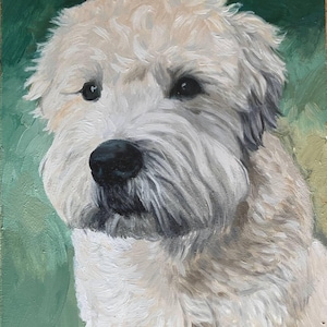 Custom Pet Portrait Oil Painting on Canvas: Hand-Painted Memorial Gift