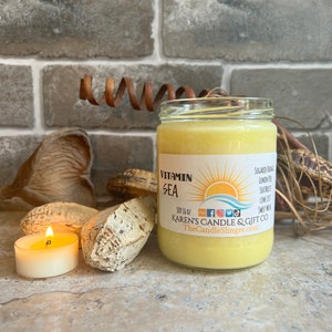 Vitamin Sea Soy Candle, highly scented, slow burning, eco-friendly image 2