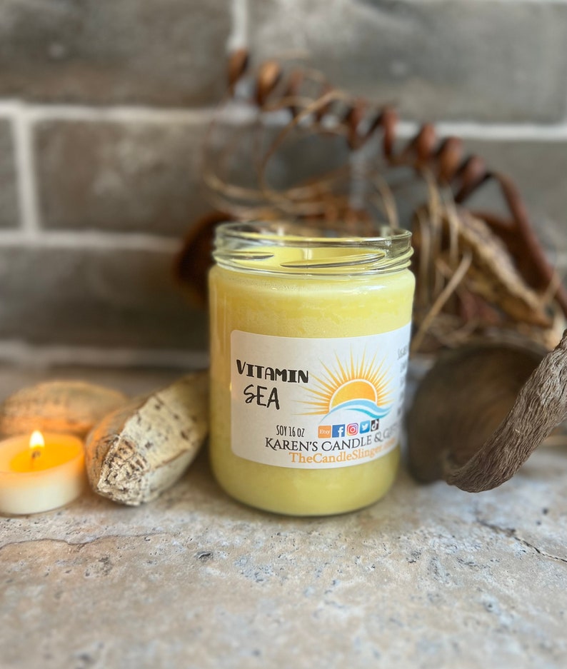 Vitamin Sea Soy Candle, highly scented, slow burning, eco-friendly image 4