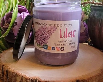 Lilac Soy Candle, choose your size, highly-rated scented, slow burning, glass, eco-friendly, handmade, soy wax, spa, aromatherapy