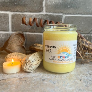 Vitamin Sea Soy Candle, highly scented, slow burning, eco-friendly image 3