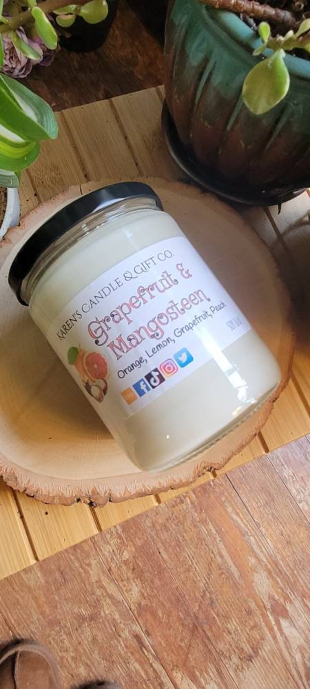 Grapefruit & Mangosteen Soy Candle 16 Oz Highly Scented Slow Etsy