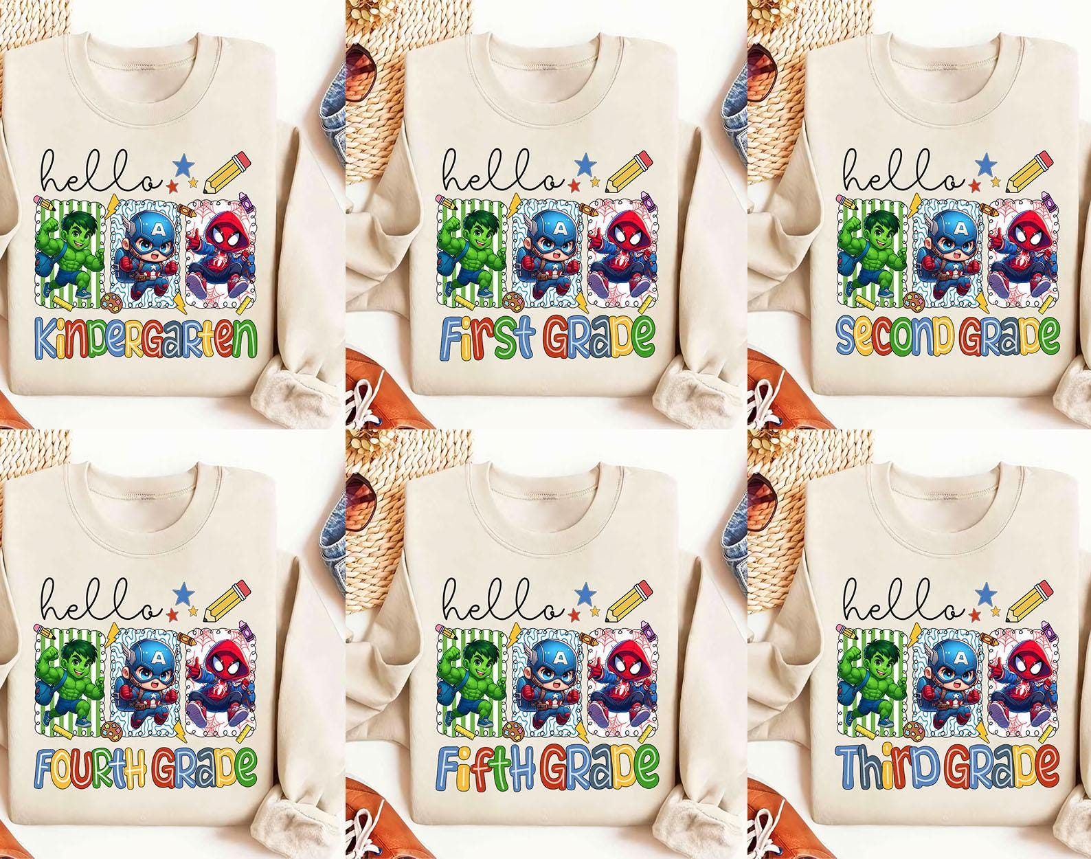 Superhero Hello Superhero Hello Grade Bundle Png, Back to School Png, Teacher Png ...