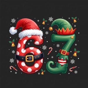 Santa Says Six Seven Png, Christmas Six Seven Png, Six Seven 6 7 Meme Png, Funny Santa Christmas Png, Cool Santa Meme Png, Retro Santa Claus