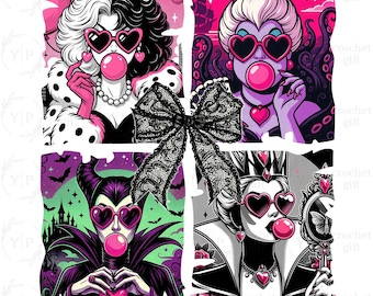 Pink Halloween Witch Png, Villain Gang Png, Spooky Season, Witches Sisters Png, Scary Movie Png, Halloween Png, Horror Character Png