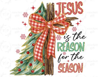 Jezus is de reden voor een seizoen png, Jesus Christmas png, coquette kerstboom png, kerststrik png, christelijke kerst png
