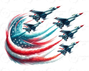 American Flag Jet Fighter Png, Military USA Flag Png, Air Force 4th Of July Png, Fourth of July Png, Patriotic Png, Memorial Day Png