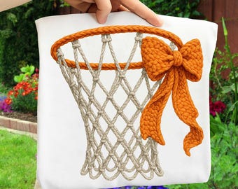 Faux Yarn Crochet Basketball Png, Coquette Basketball Mom Png, Crochet Basketball Png, Game Day Design, Basketball Season Png, Digital File