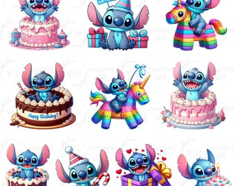 Bundle 10 PNG Cartoon Birthday, Custom Birthday Png, Birthday Png, Cartoon Birthday Png, Birthday Blue Monster Png, Happy Birthday Png