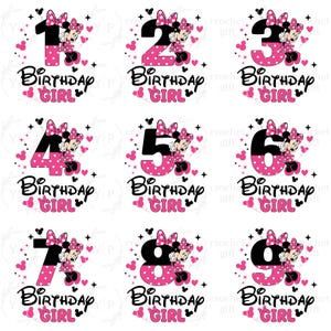 Birthday Girl Png, Custom Birthday Png, Birthday Png, Cartoon Birthday Png, Birthday Mouse Png, Vacay Mode, Magic Kingdom, Birthday Numbers
