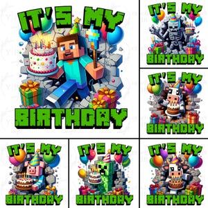 Bundle It's My Birthday Png, Family Birthday Png, Gaming Birthday Png, Gamer Birthday, Happy Birthday Png, Game Character Png, Birthday Boy