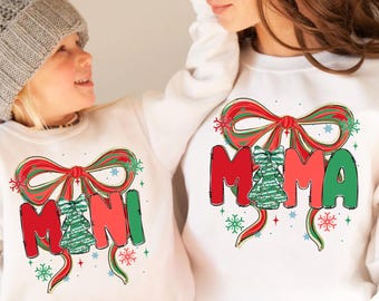 Christmas Mama and Mini Png, Christmas Mama Coquette Png, Christmas Mom Png, Coquette Christmas Mama Png, Mama Christmas Png, Christmas Mini