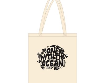 Sac fourre-tout en coton bio - Design One with the Ocean, Beach vibes
