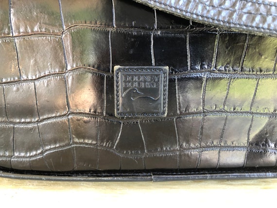 Dooney Bourke Black Vintage Croco All Leather Han… - image 8