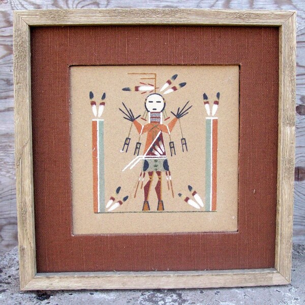 Navajo Sand Painting,Chant God,Framed