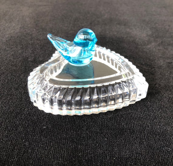 Art Glass , Lead Crystal, Heart Shaped Jewelry Bo… - image 8