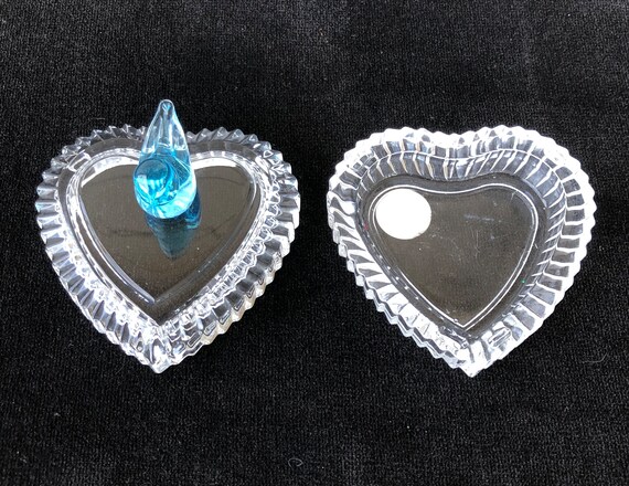 Art Glass , Lead Crystal, Heart Shaped Jewelry Bo… - image 3
