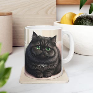 Black Cat Lover Coffee Mug | Cute Cat Ceramic Cup | Gift for Cat Owners | Pet Lover Mug | Cat-Themed Kitchenware