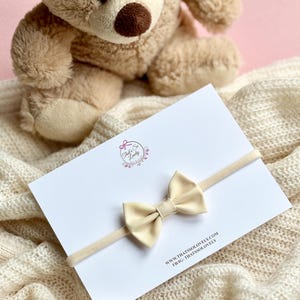 Creme Cotton Baby Bow: Neutrales Neugeborenen Haarband oder Clip