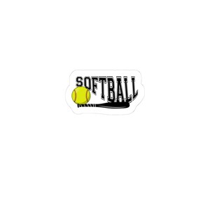 Softball Bat and Ball Kiss-Cut Stickers, Perfect for Sports Fans, Laptop Decals, Gift for Players, Team Spirit Decor, Vehicle Stickers