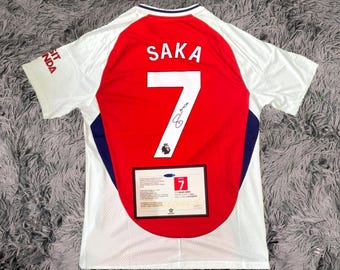 Bukayo Saka SIGNED Arsenal 24/25 Home Jersey/shirt - COA - 2024 - Etsy