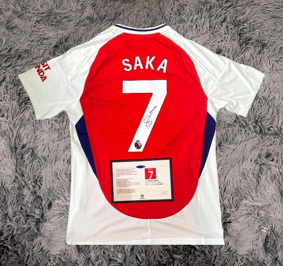 Bukayo Saka SIGNED Arsenal 24/25 Home Jersey/shirt - COA - 2024 - Etsy