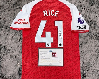 Declan Rice SIGNED Arsenal 25/26 Home Jersey/shirt - COA - 2025 - Etsy