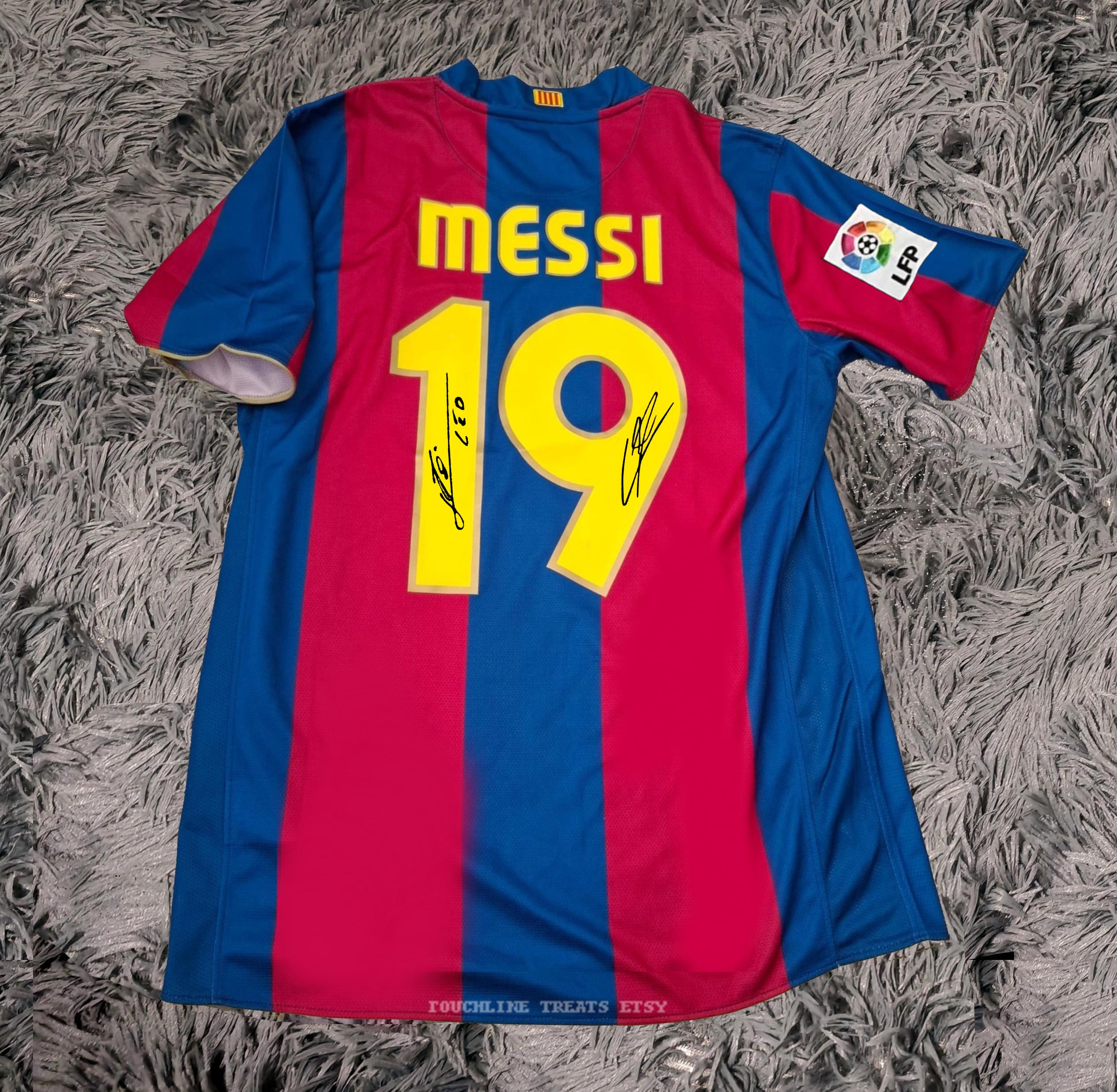 Lionel Messi SIGNED Lamine Yamal Duo #19 Barcelona 07/08 Jersey