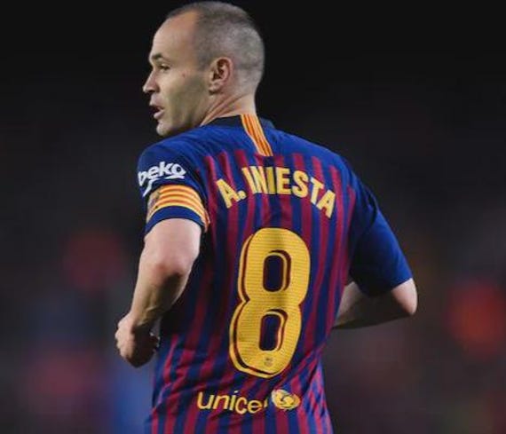 Andrés Iniesta SIGNED Barcelona 17/18 INFINITY Final Home Jersey
