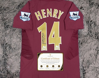 Maillot/maillot Arsenal domicile 06/05 SIGNÉ Thierry Henry - COA - rétro 2005