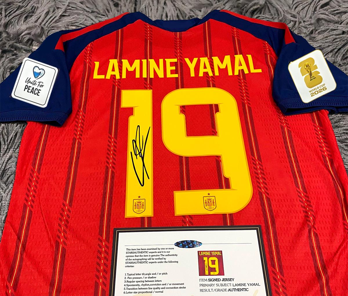 Lamine Yamal SIGNED Spain World Cup Home Jersey/shirt - COA - 2026