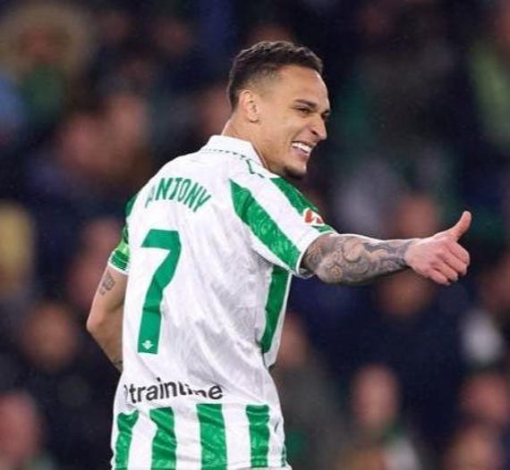 Antony SIGNED Real Betis 24/25 Home Jersey/shirt - COA - 2024