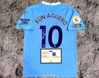 Sergio Agüero SIGNED Man City Jersey 20/21 - COA - Final Season
