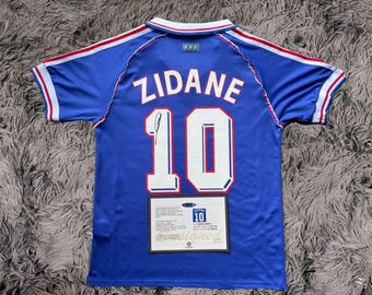 Zinedine Zidane SIGNED France 97/98 thuisshirt/shirt - COA - 1998 retro