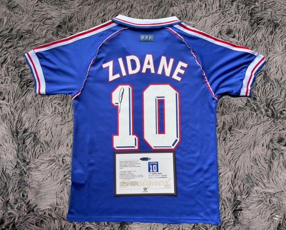 Zinedine Zidane SIGNED France 97/98 Home Jersey/shirt - COA - 1998