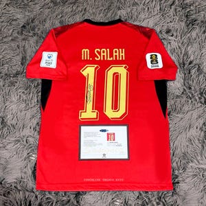 Mo Salah SIGNAD Egypten VM-hemmatröja/tröja - Äkthetsintyg - 2026 2026 WC