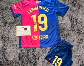 ラミーン・ヤマル直筆サイン入り #19 FCバルセロナ ホーム ジャージ