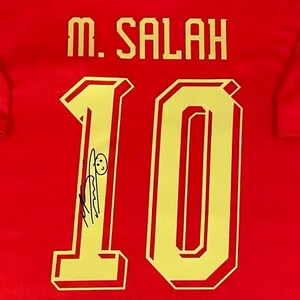 Mo Salah SIGNAD Egypten VM-hemmatröja/tröja - Äkthetsintyg - 2026 bild 3