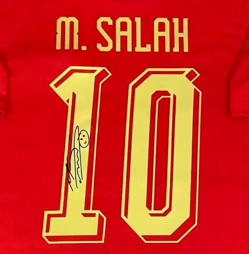 Mo Salah SIGNAD Egypten VM-hemmatröja/tröja - Äkthetsintyg - 2026 bild 3