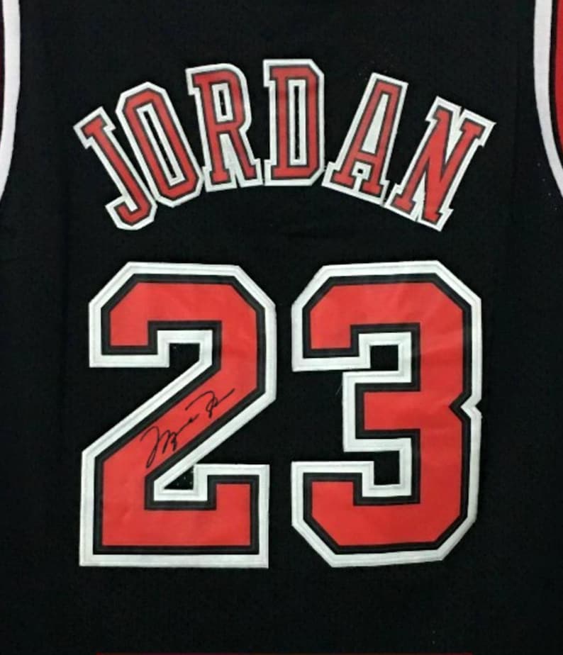 Michael Jordan SIGNED #23 Bulls - Black Alternate - Shirt Jersey - COA - image 2