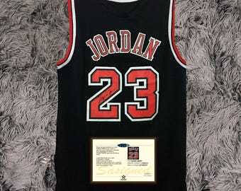 Michael Jordan SIGNED #23 Bulls - Black Alternate - Shirt Jersey - COA -