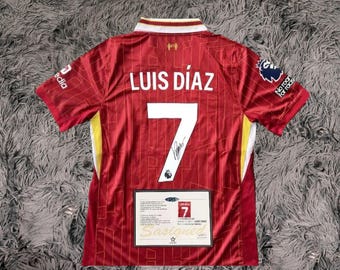 ルイス・ディアス直筆サイン入りリバプール 2021-22 サードシャツ