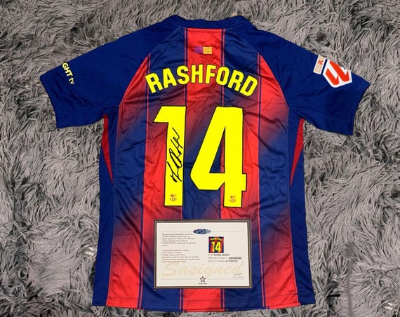 Marcus Rashford SIGNED Barcelona 25/26 Home #14 Jersey/shirt - COA
