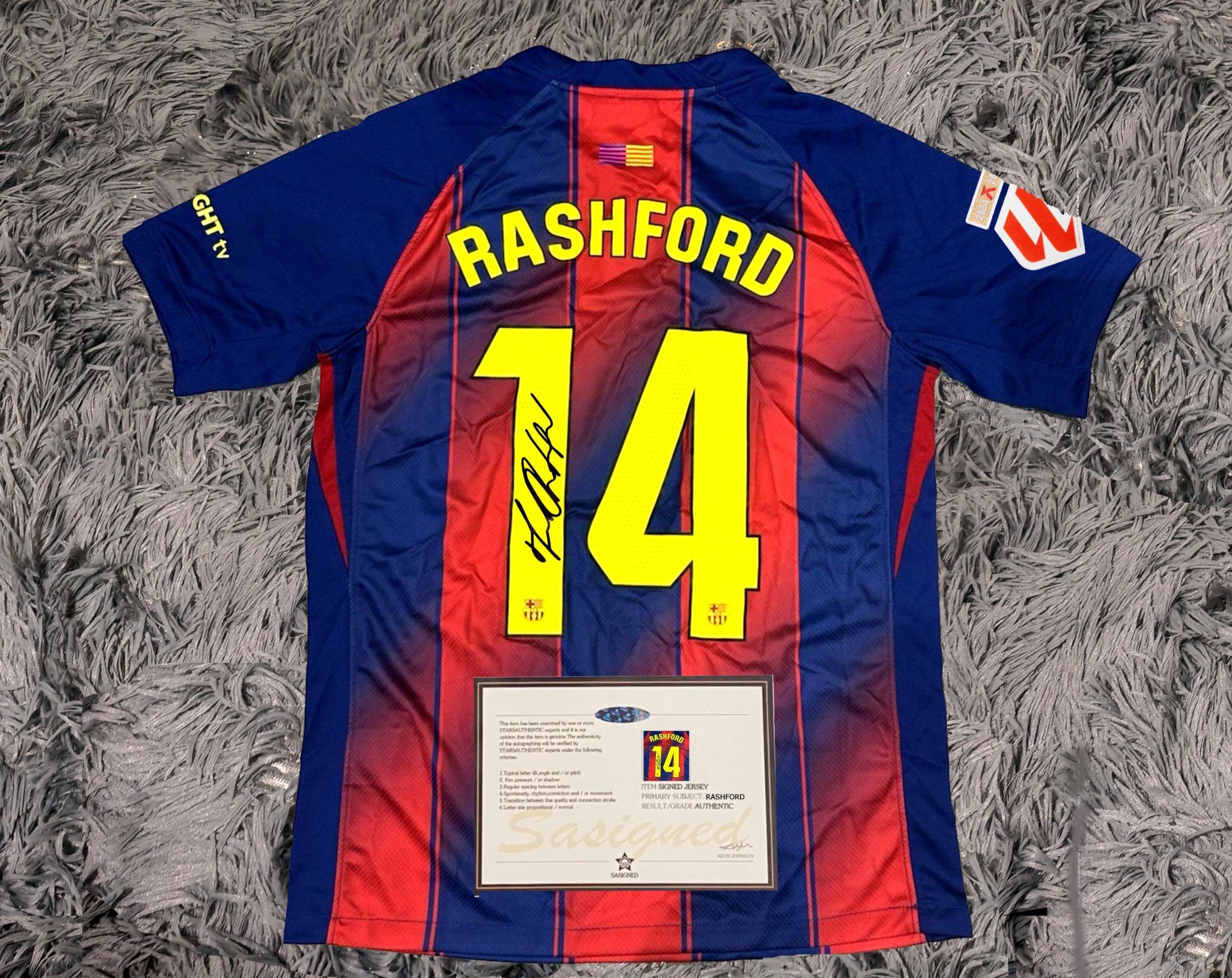 Marcus Rashford SIGNED Barcelona 25/26 Home #14 Jersey/shirt - COA