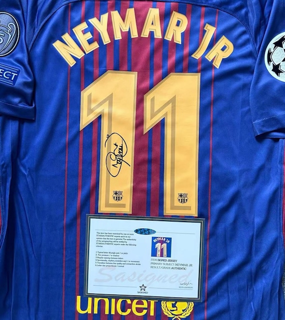Neymar Jr SIGNED Barcelona LAST 17/18 Home Jersey/shirt - COA
